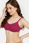Rosaline Everyday Double Layered Non Wired 3/4th Coverage T-Shirt Bra - Fuchsia Pink — thumbnail 3